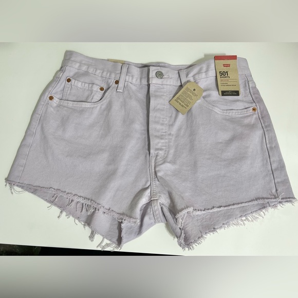 Levi’s 501 Originals Jeans Shorts Washed Lilac - Picture 11 of 12